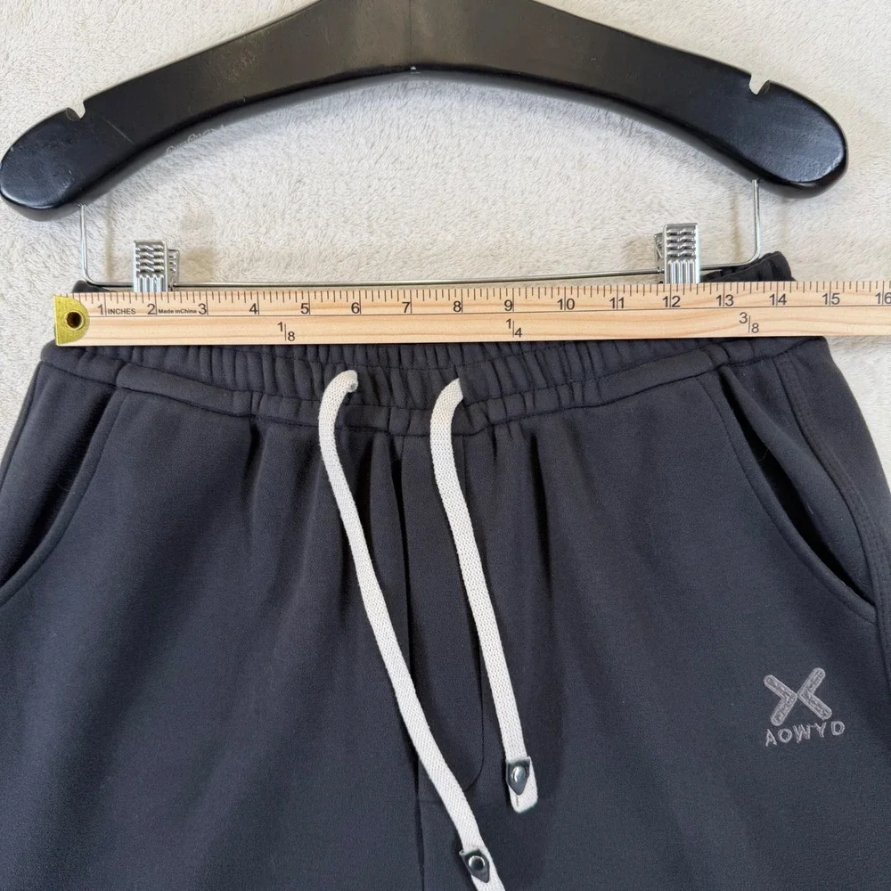 AOWYD Mens Charcoal Gray Fleece Joggers Drawstring Athletic Sweatpants Size 2XL